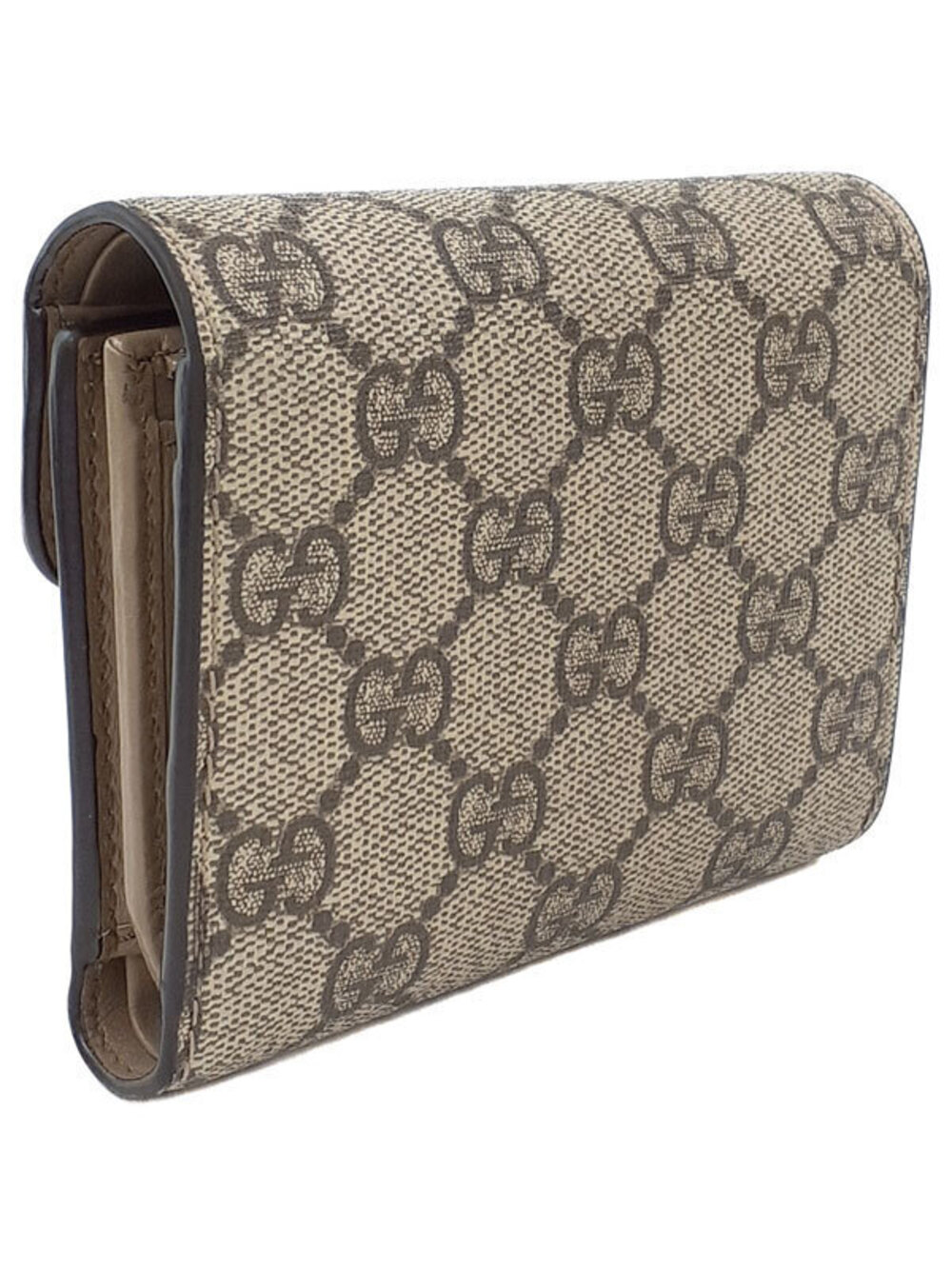 Gucci Compact Tri fold Wallet Double Short GG Black
